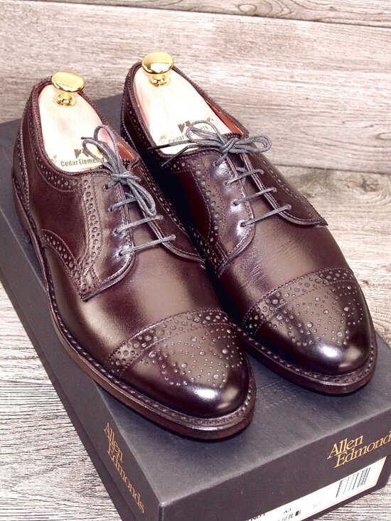 * NIB * $375 Allen Edmonds 6TH AVENUE Derby 7 D DarkChestnut * add $15 new Trees